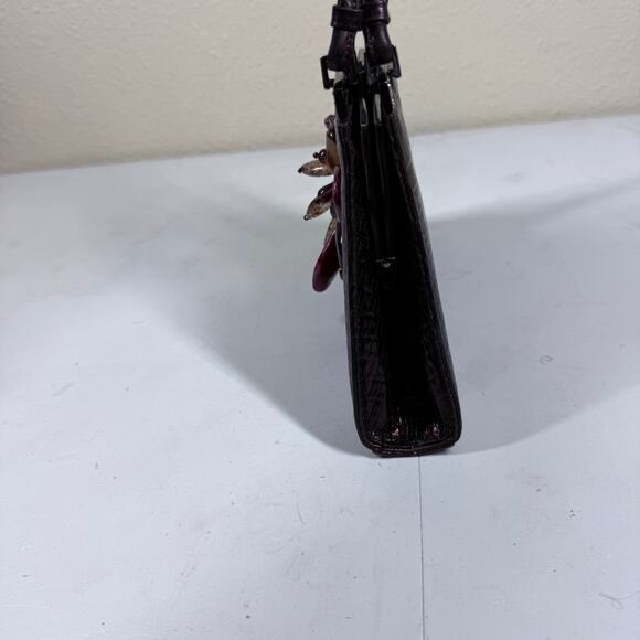 Vintage Badgley Mischka Clutch Red Leather Croc - Picture 6 of 10